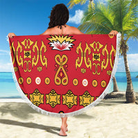 Papua Batik Motif Beach Blanket Papua Spirit Red Version LT05 - Polynesian Pride