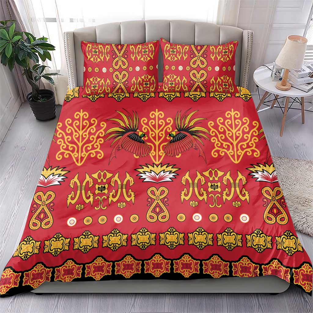 Papua Batik Motif Bedding Set Papua Spirit Red Version LT05 - Polynesian Pride