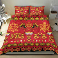 Papua Batik Motif Bedding Set Papua Spirit Red Version LT05 - Polynesian Pride