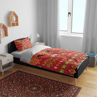 Papua Batik Motif Bedding Set Papua Spirit Red Version LT05 - Polynesian Pride