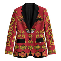 Papua Batik Motif Blazer Papua Spirit Red Version LT05 Unisex Red - Polynesian Pride