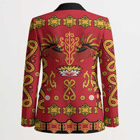 Papua Batik Motif Blazer Papua Spirit Red Version LT05 - Polynesian Pride