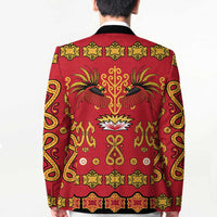 Papua Batik Motif Blazer Papua Spirit Red Version LT05 - Polynesian Pride