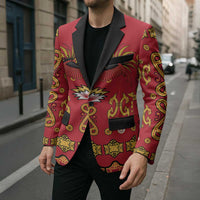 Papua Batik Motif Blazer Papua Spirit Red Version LT05 - Polynesian Pride