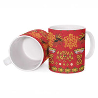 Papua Batik Motif Ceramic Mug Papua Spirit Red Version LT05 - Polynesian Pride