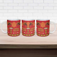 Papua Batik Motif Ceramic Mug Papua Spirit Red Version LT05 - Polynesian Pride