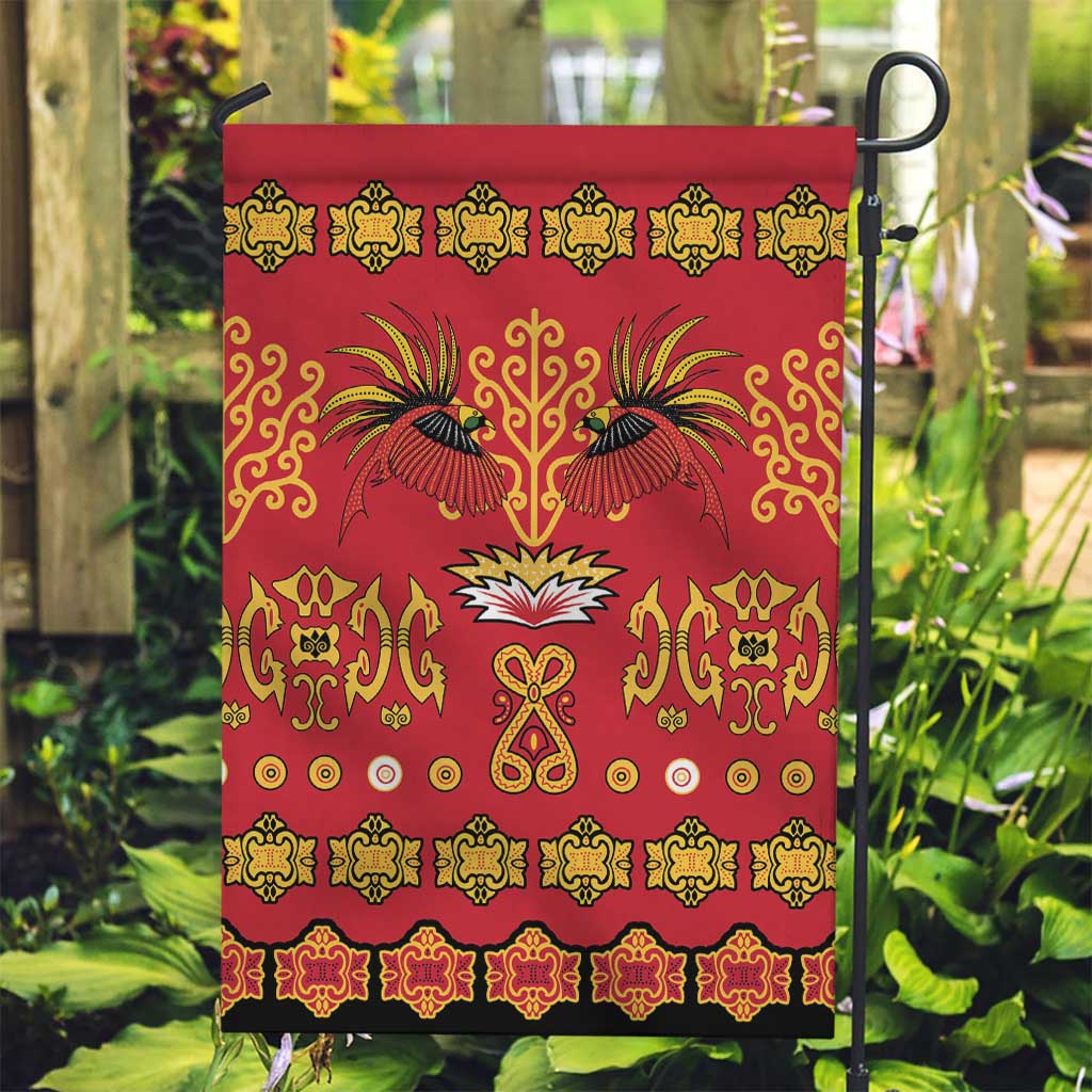 Papua Batik Motif Garden Flag Papua Spirit Red Version LT05 Garden Flag Red - Polynesian Pride