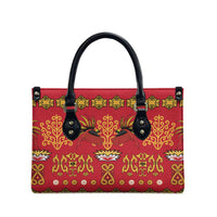 Papua Batik Motif Leather Bag Papua Spirit Red Version LT05 - Polynesian Pride