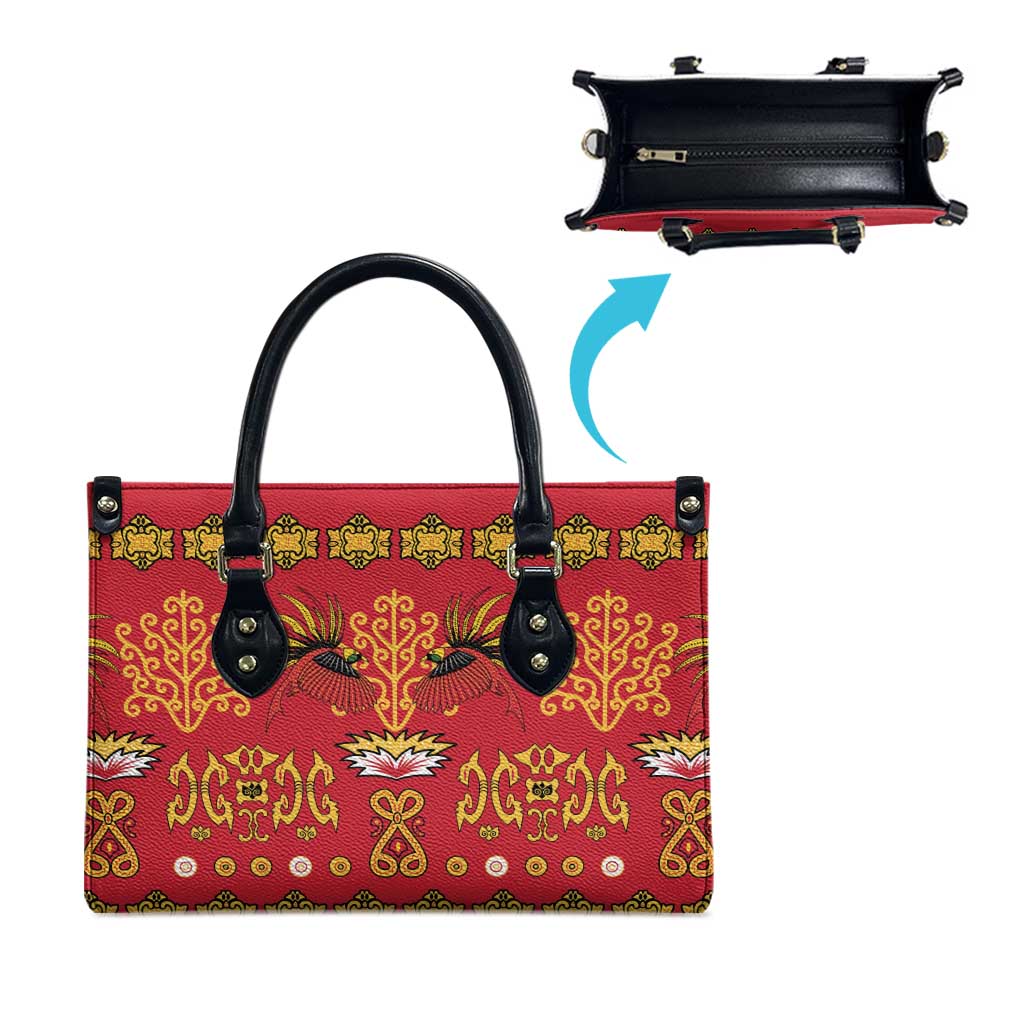 Papua Batik Motif Leather Bag Papua Spirit Red Version LT05 - Polynesian Pride