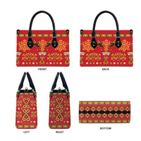 Papua Batik Motif Leather Bag Papua Spirit Red Version LT05 - Polynesian Pride