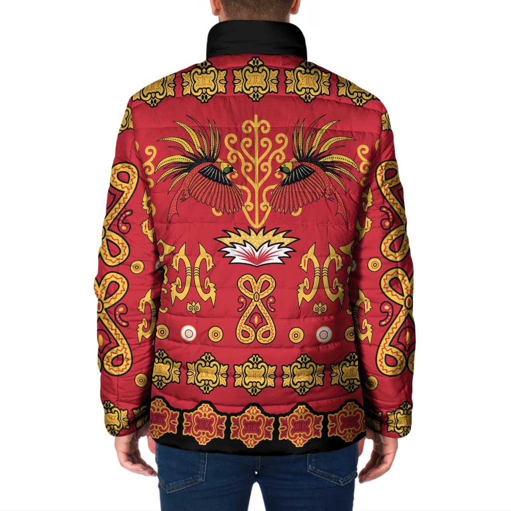 Papua Batik Motif Padded Jacket Papua Spirit Red Version LT05 - Polynesian Pride