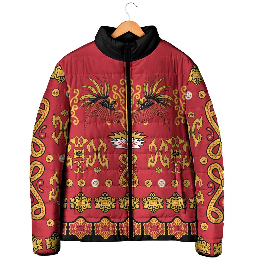 Papua Batik Motif Padded Jacket Papua Spirit Red Version LT05 - Polynesian Pride