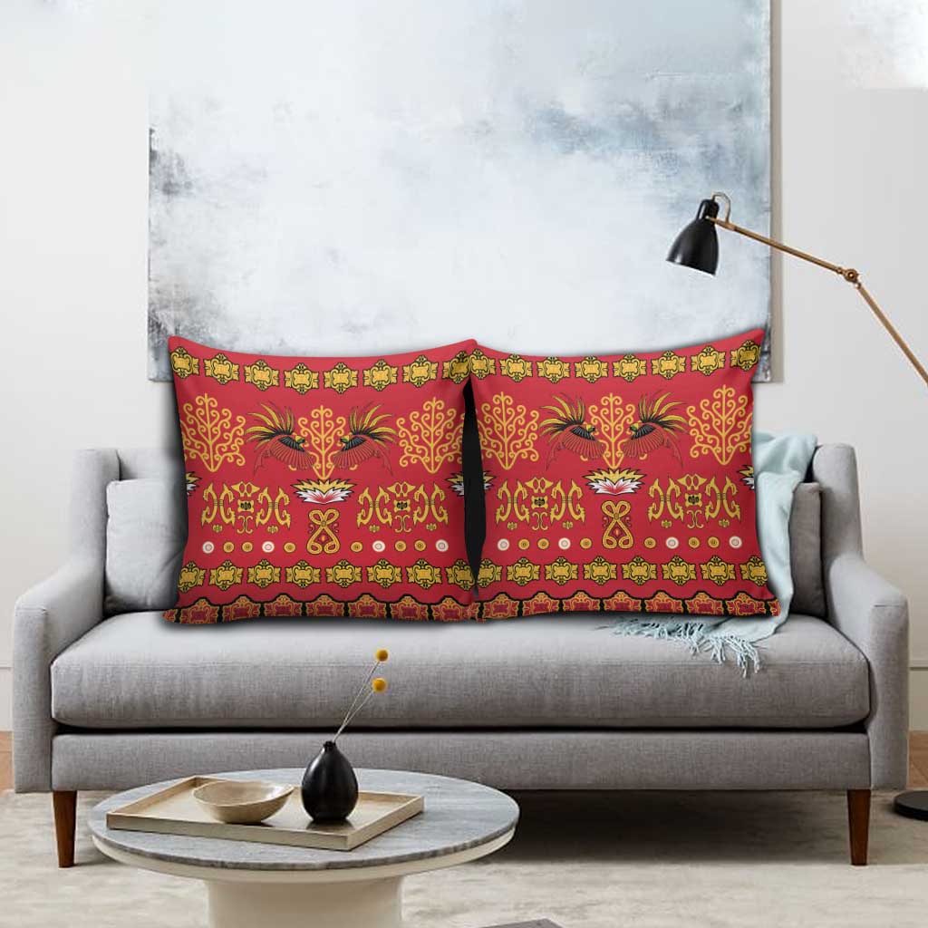 Papua Batik Motif Pillow Cover Papua Spirit Red Version LT05 - Polynesian Pride