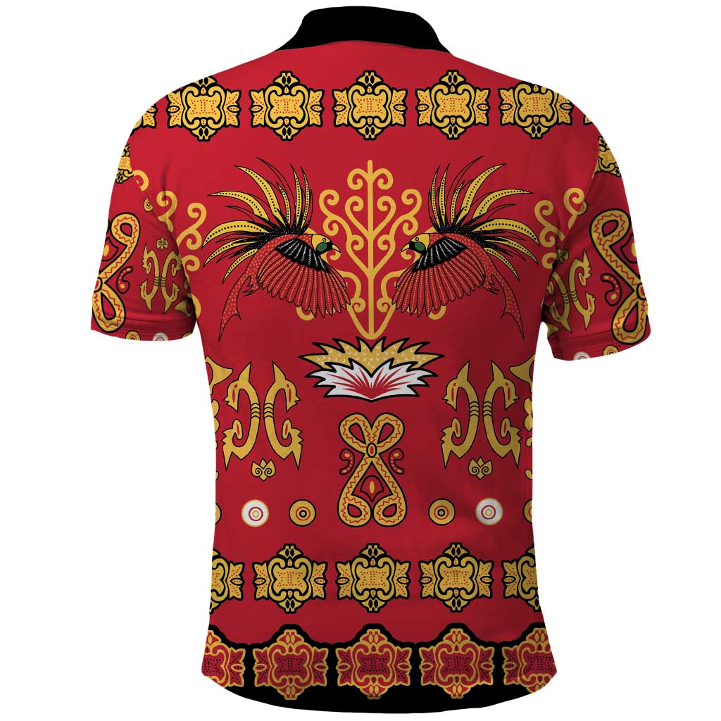 Papua Batik Motif Polo Shirt Papua Spirit Red Version LT05 - Polynesian Pride