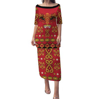 Papua Batik Motif Puletasi Papua Spirit Red Version LT05 Long Dress Red - Polynesian Pride