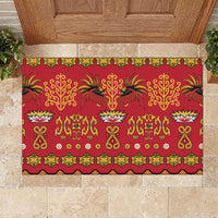 Papua Batik Motif Rubber Doormat Papua Spirit Red Version LT05 Red - Polynesian Pride
