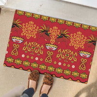Papua Batik Motif Rubber Doormat Papua Spirit Red Version LT05 - Polynesian Pride