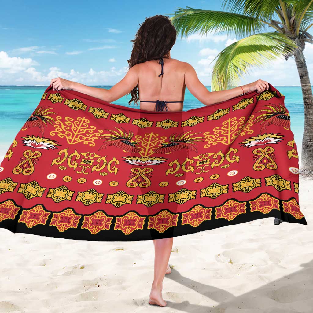 Papua Batik Motif Sarong Papua Spirit Red Version LT05 - Polynesian Pride
