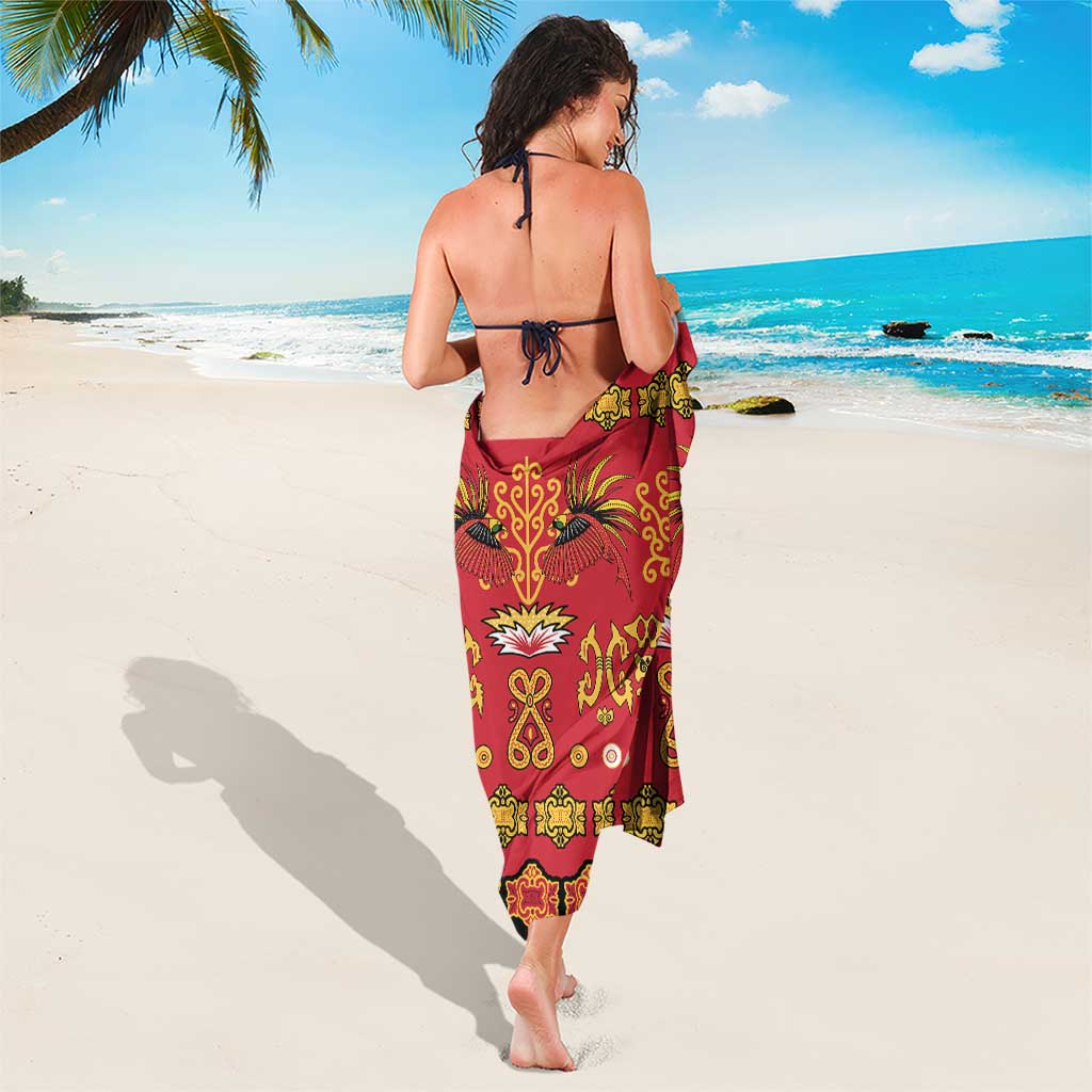 Papua Batik Motif Sarong Papua Spirit Red Version LT05 - Polynesian Pride