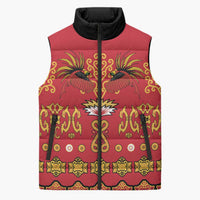 Papua Batik Motif Sleeveless Puffer Jacket Papua Spirit Red Version LT05 Unisex Red - Polynesian Pride