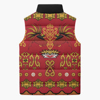 Papua Batik Motif Sleeveless Puffer Jacket Papua Spirit Red Version LT05 - Polynesian Pride