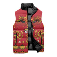 Papua Batik Motif Sleeveless Puffer Jacket Papua Spirit Red Version LT05 - Polynesian Pride