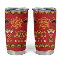 Papua Batik Motif Tumbler Cup Papua Spirit Red Version LT05 Red - Polynesian Pride