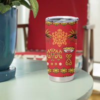 Papua Batik Motif Tumbler Cup Papua Spirit Red Version LT05 - Polynesian Pride