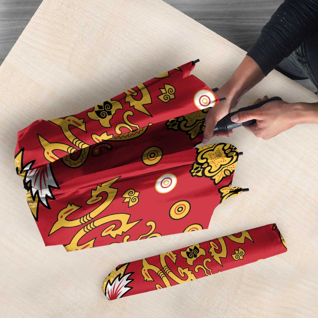 Papua Batik Motif Umbrella Papua Spirit Red Version LT05 - Polynesian Pride