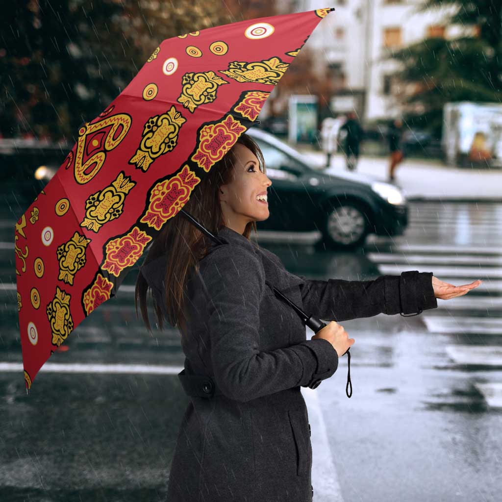 Papua Batik Motif Umbrella Papua Spirit Red Version LT05 - Polynesian Pride