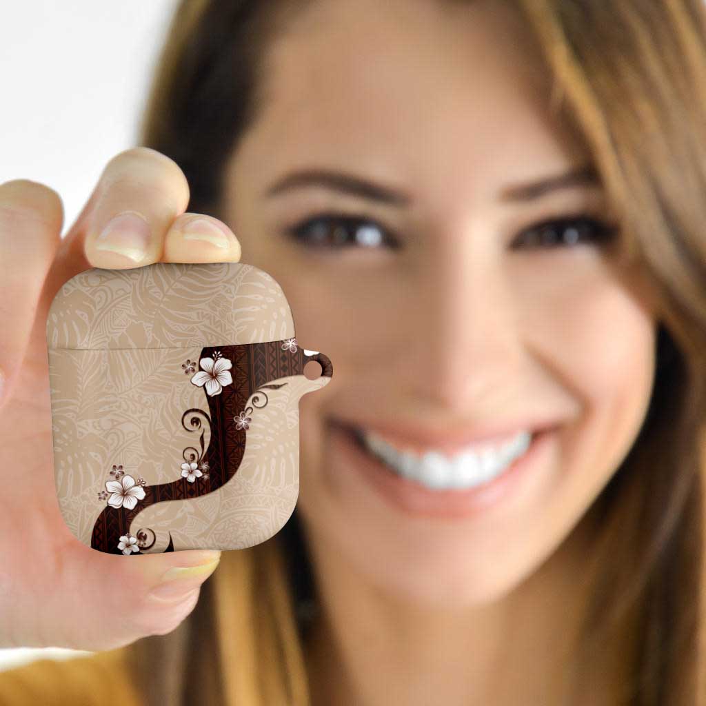 Polynesia Hibiscus AirPods Case Cameo Curve Motif LT05 Beige - Polynesian Pride