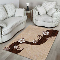 Polynesia Hibiscus Area Rug Cameo Curve Motif LT05 - Polynesian Pride