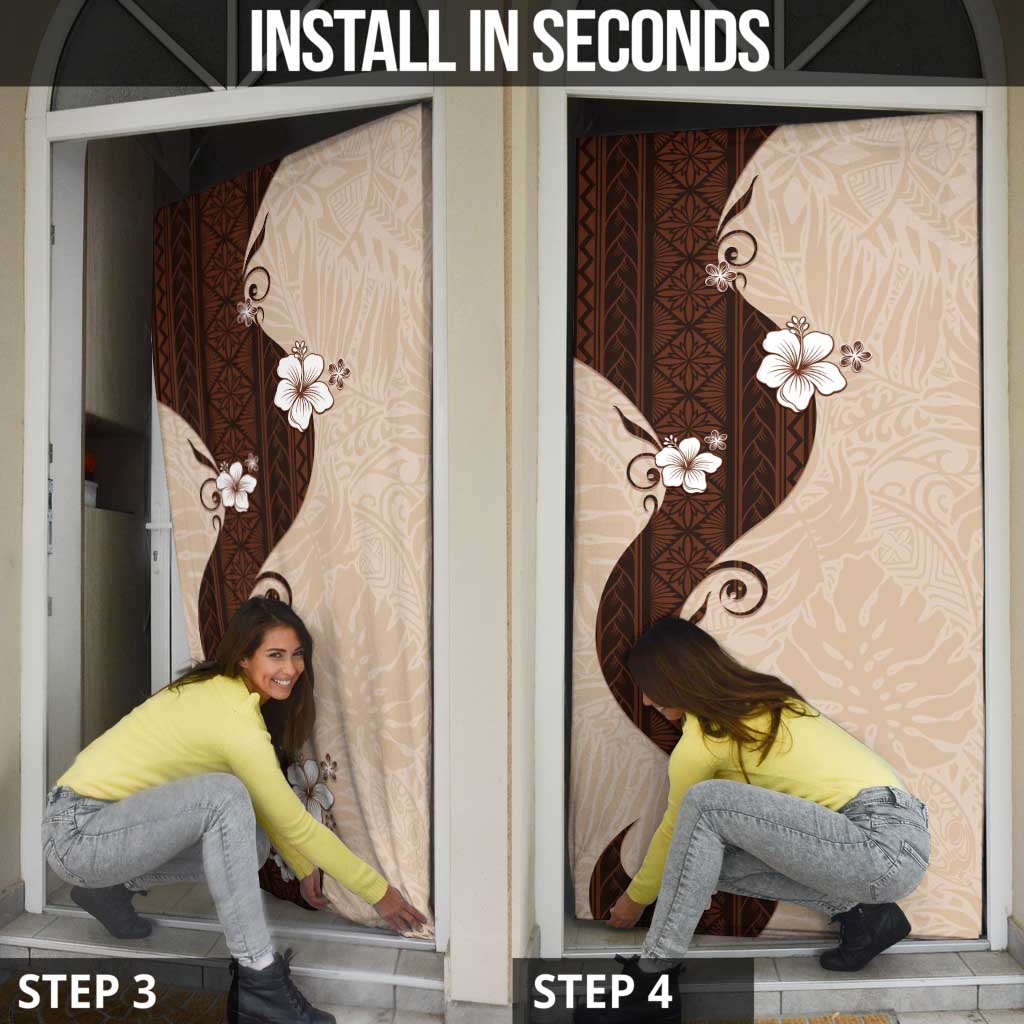 Polynesia Hibiscus Door Cover Cameo Curve Motif LT05 - Polynesian Pride