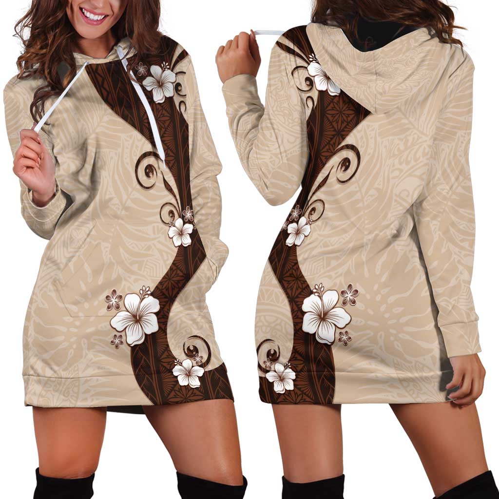 Polynesia Hibiscus Hoodie Dress Cameo Curve Motif LT05 - Polynesian Pride