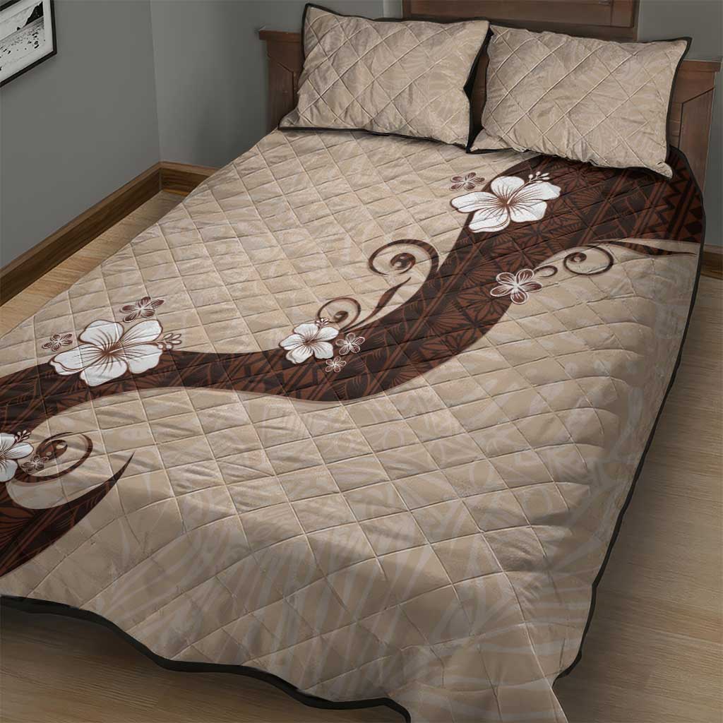 Polynesia Hibiscus Quilt Bed Set Cameo Curve Motif LT05 - Polynesian Pride