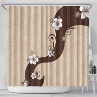 Polynesia Hibiscus Shower Curtain Cameo Curve Motif LT05 - Polynesian Pride