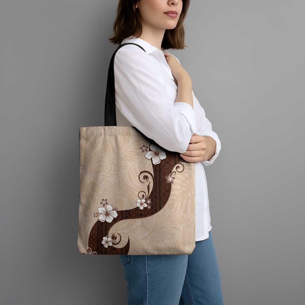 Polynesia Hibiscus Tote Bag Cameo Curve Motif LT05 - Polynesian Pride