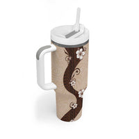 Polynesia Hibiscus Tumbler With Handle Cameo Curve Motif LT05 - Polynesian Pride