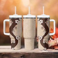 Polynesia Hibiscus Tumbler With Handle Cameo Curve Motif LT05 - Polynesian Pride
