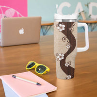 Polynesia Hibiscus Tumbler With Handle Cameo Curve Motif LT05 - Polynesian Pride