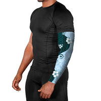 Polynesia Hibiscus Arm Sleeves Sky Blue Curve Motif LT05 - Polynesian Pride