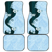 Polynesia Hibiscus Car Mats Sky Blue Curve Motif LT05 - Polynesian Pride