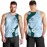 Polynesia Hibiscus Men Tank Top Sky Blue Curve Motif LT05 - Polynesian Pride