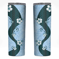 Polynesia Hibiscus Skinny Tumbler Sky Blue Curve Motif LT05 Blue - Polynesian Pride