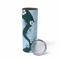 Polynesia Hibiscus Skinny Tumbler Sky Blue Curve Motif LT05 - Polynesian Pride