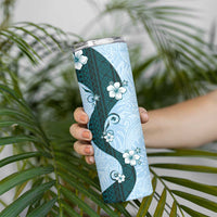 Polynesia Hibiscus Skinny Tumbler Sky Blue Curve Motif LT05 - Polynesian Pride