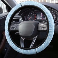 Polynesia Hibiscus Steering Wheel Cover Sky Blue Curve Motif LT05 - Polynesian Pride