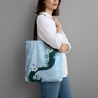 Polynesia Hibiscus Tote Bag Sky Blue Curve Motif LT05 - Polynesian Pride