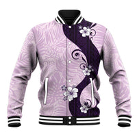 Polynesia Hibiscus Baseball Jacket Thistle Curve Motif LT05 Unisex Purple - Polynesian Pride