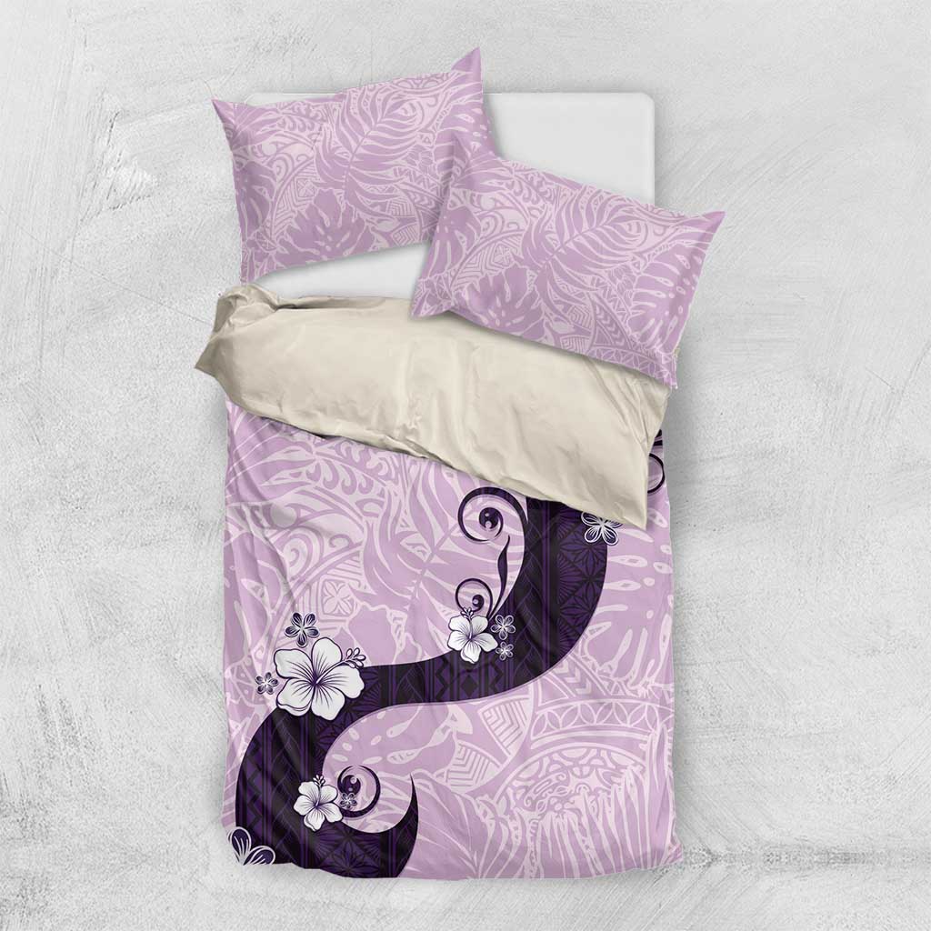 Polynesia Hibiscus Bedding Set Thistle Curve Motif LT05 US Twin 172cm x 218cm Purple - Polynesian Pride
